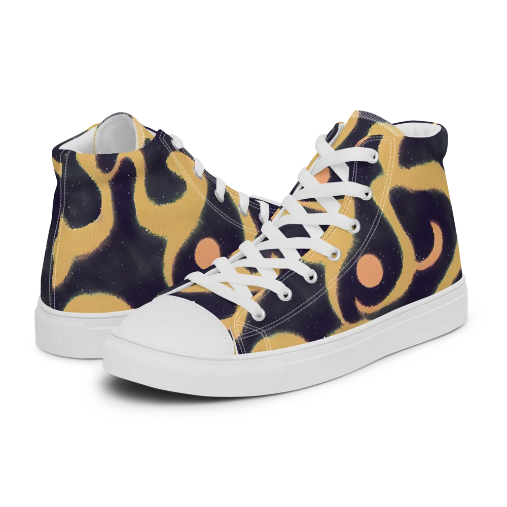 Midnight Ouroboros on Women's High Top Canvas Shoes — Left