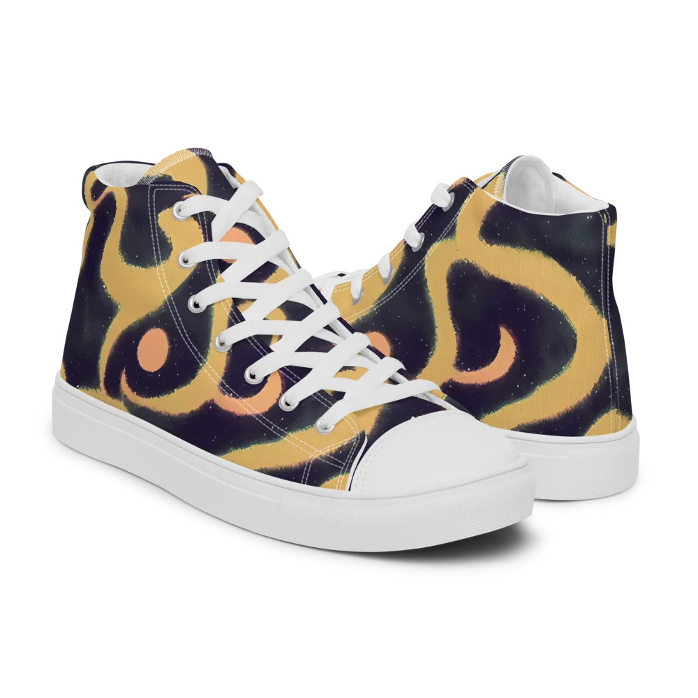 Midnight Ouroboros on Women's High Top Canvas Shoes — Right