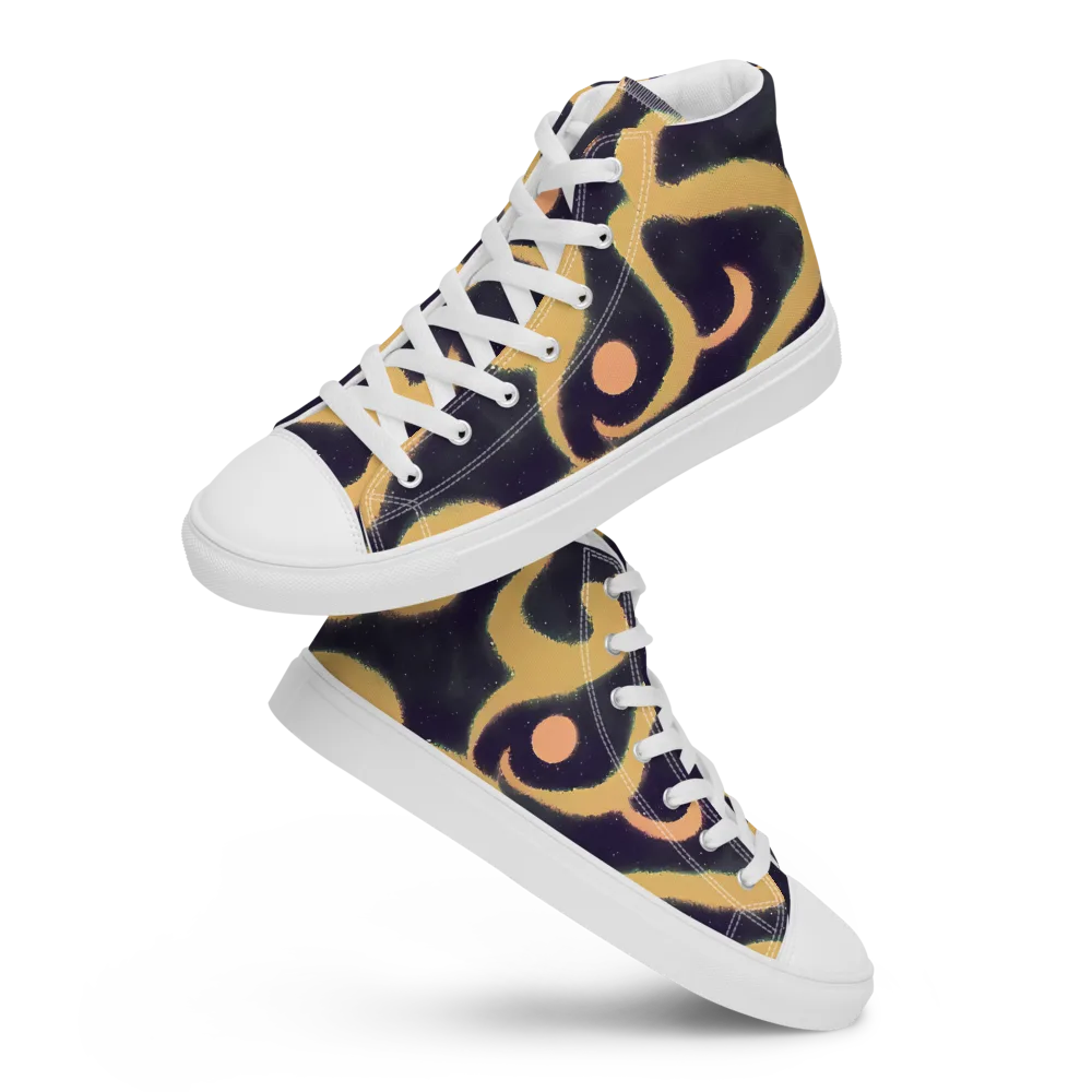 Midnight Ouroboros on Women's High Top Canvas Shoes — Front