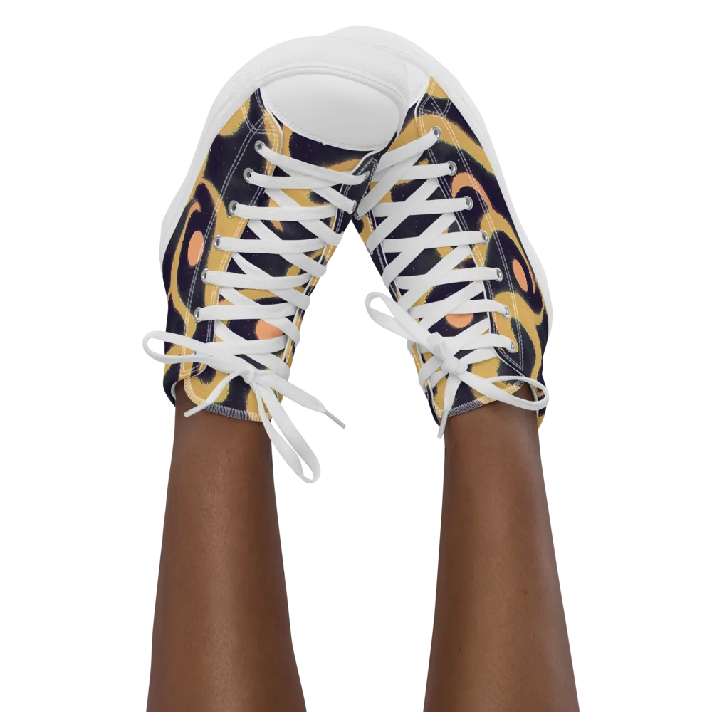 Midnight Ouroboros on Women's High Top Canvas Shoes — Front