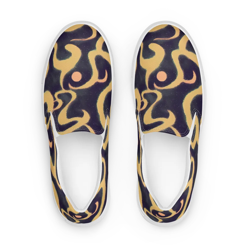 Midnight Ouroboros on Men's Slip-On Canvas Shoes — Front