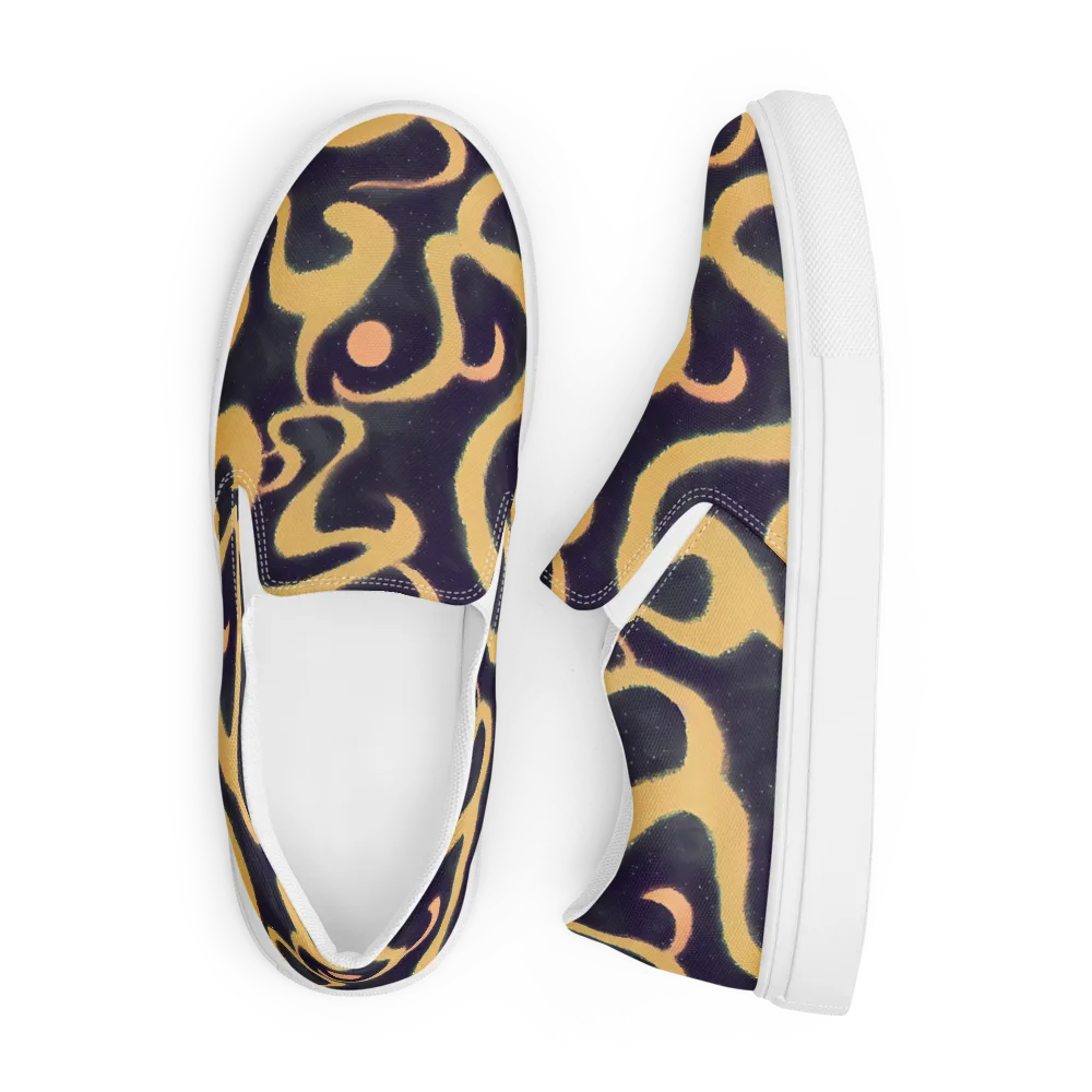 Midnight Ouroboros on Men's Slip-On Canvas Shoes — Front