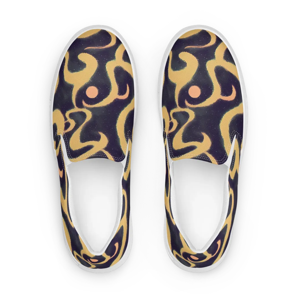 Midnight Ouroboros on Women's Slip-On Canvas Shoes — Front