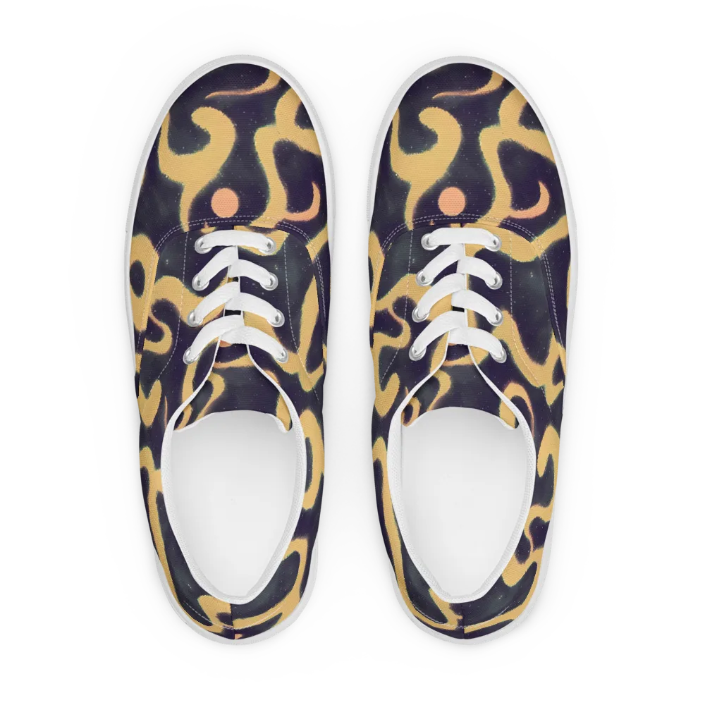 Midnight Ouroboros on Men's Lace-Up Canvas Shoes — Front