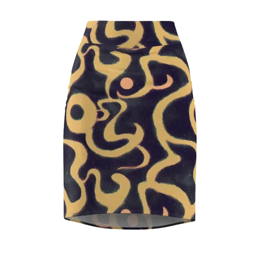 Midnight Ouroboros on a Pencil Skirt