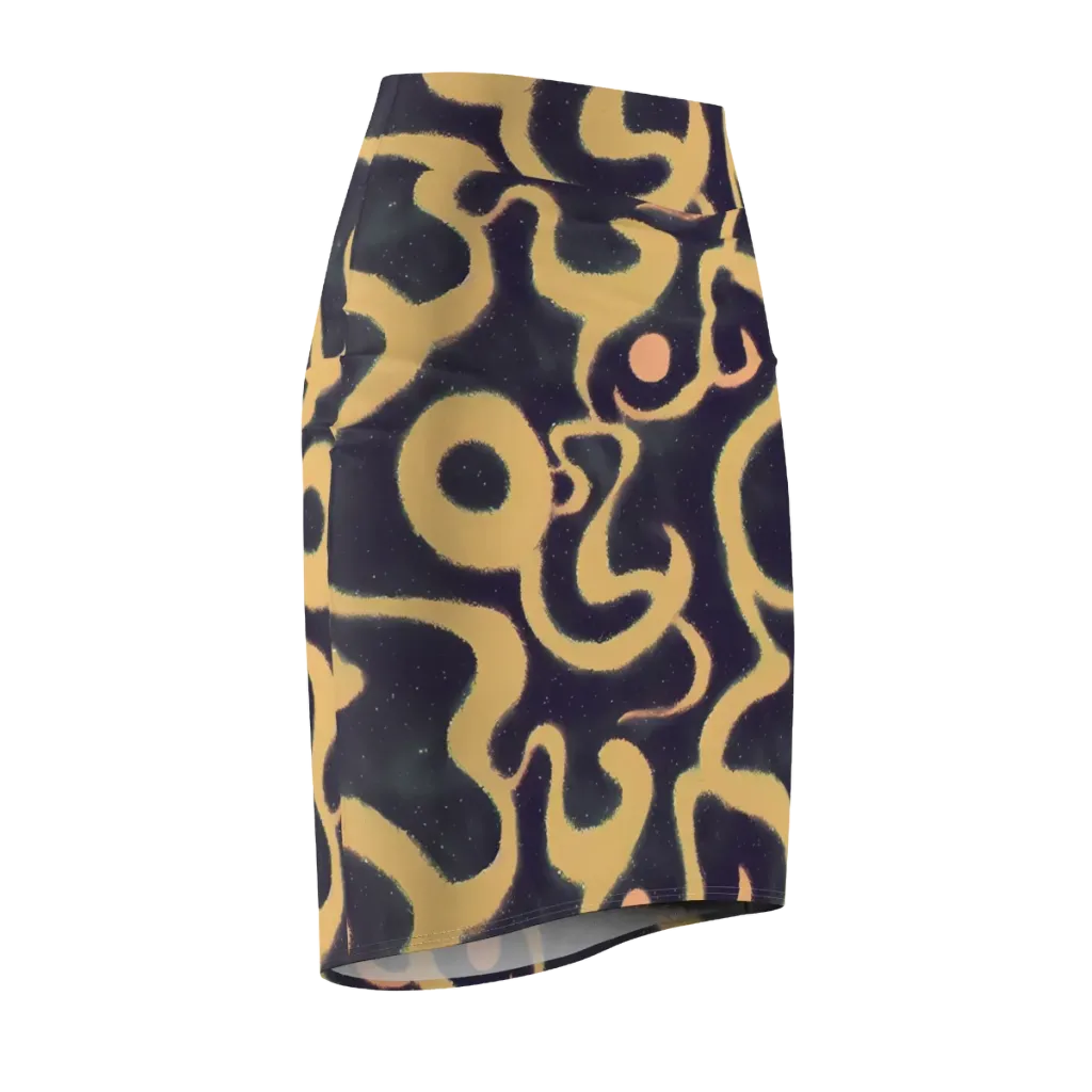 Midnight Ouroboros on Pencil Skirt — Front Side