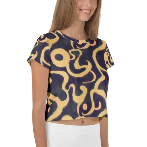 Midnight Ouroboros on a Crop Tee