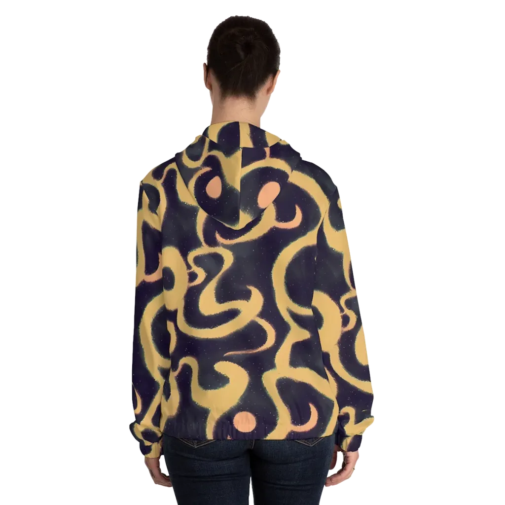 Midnight Ouroboros on Women's Full-Zip Hoodie — Back On Person