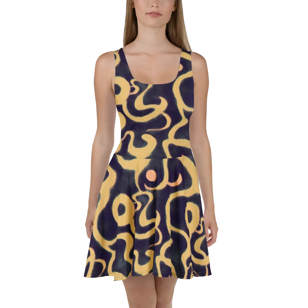Midnight Ouroboros on Skater Dress — Front