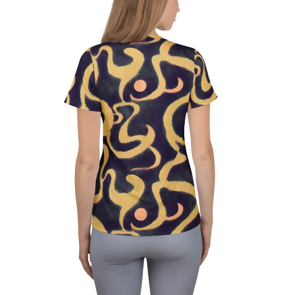 Midnight Ouroboros on Women's Athletic T-Shirt — Back