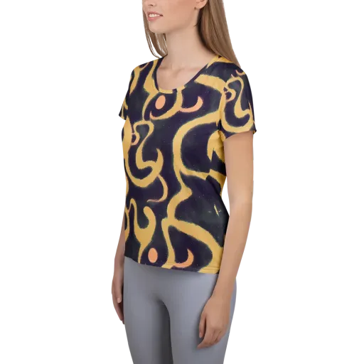 Midnight Ouroboros on a Women's Athletic T-Shirt