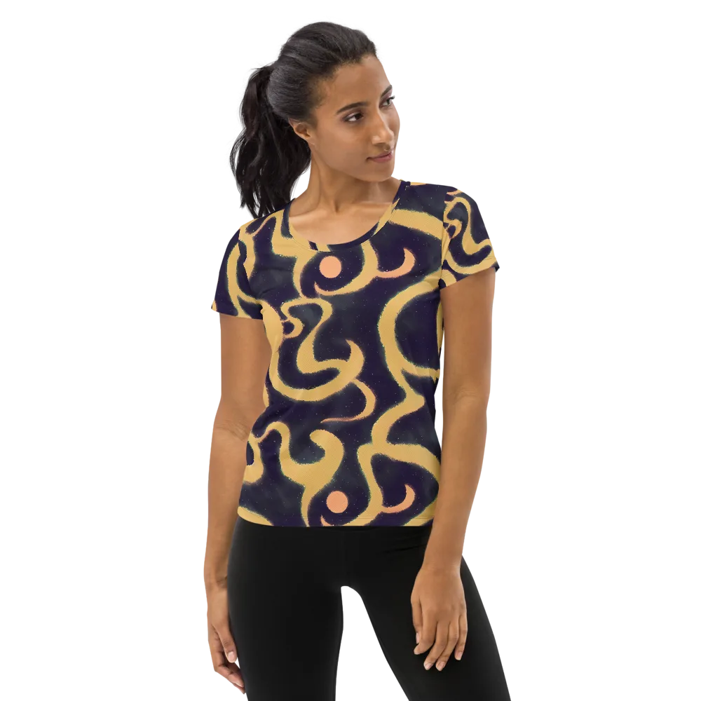Midnight Ouroboros on Women's Athletic T-Shirt — Front