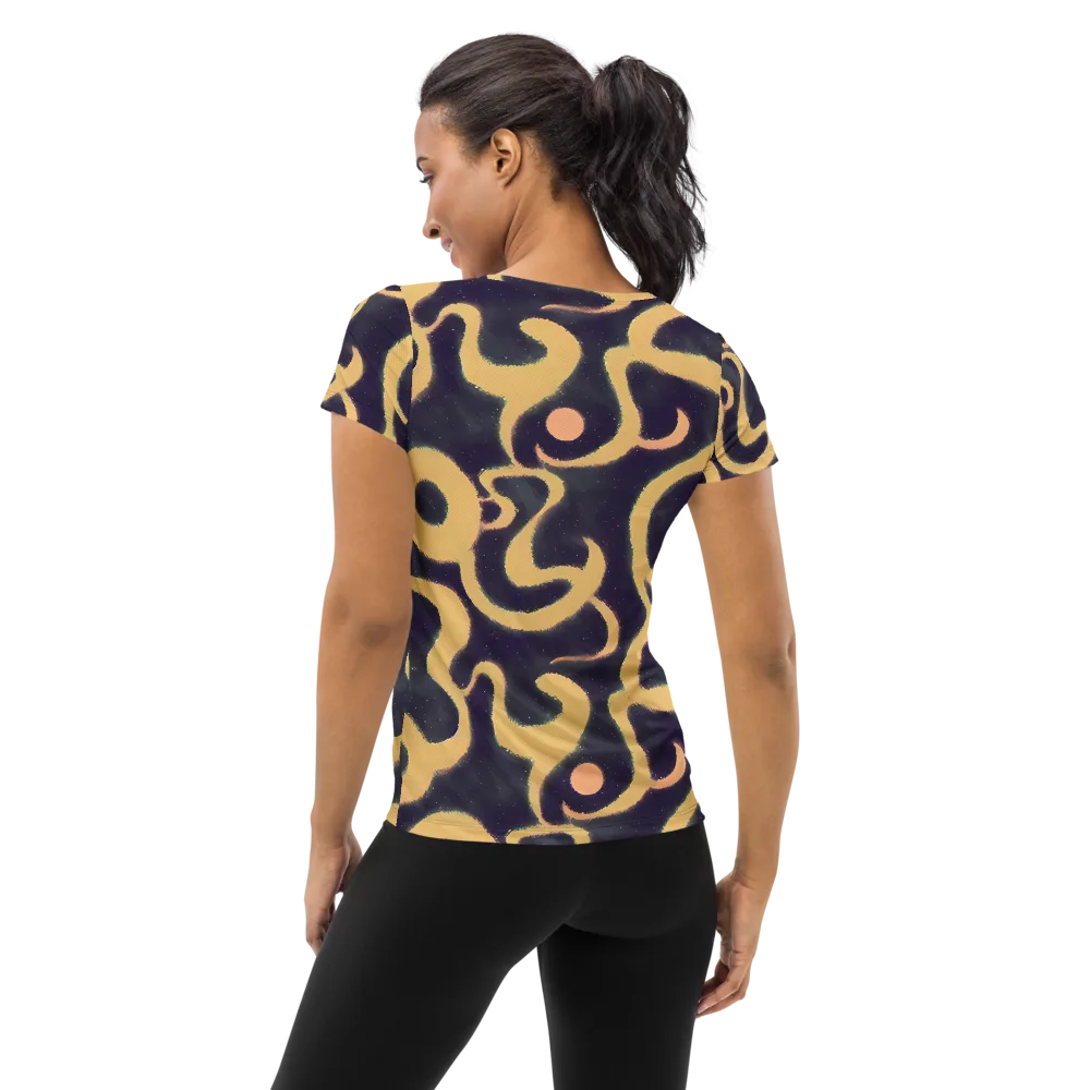 Midnight Ouroboros on Women's Athletic T-Shirt — Back