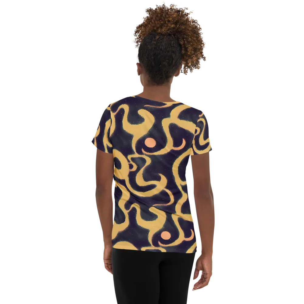 Midnight Ouroboros on Women's Athletic T-Shirt — Back