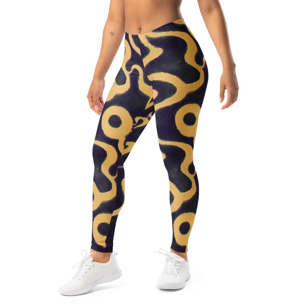 Midnight Ouroboros on Leggings — Left Front