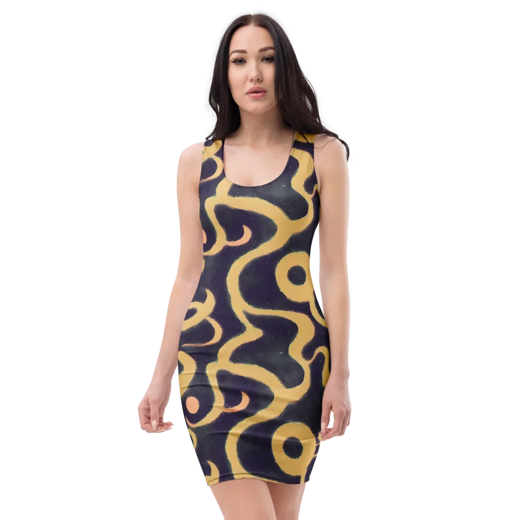 Midnight Ouroboros on Bodycon Dress — Front