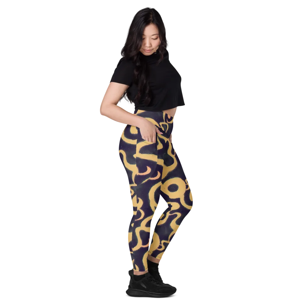 Midnight Ouroboros on Leggings with Pockets — Right