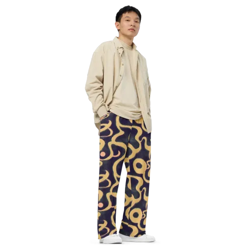 Midnight Ouroboros on a Wide-Leg Pants