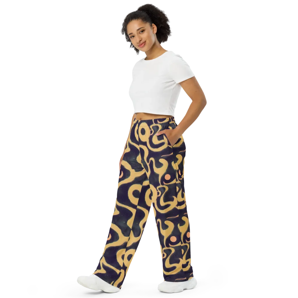 Midnight Ouroboros on Wide-Leg Pants — Left Front