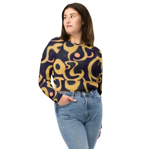 Midnight Ouroboros on a Long Sleeve Crop Top