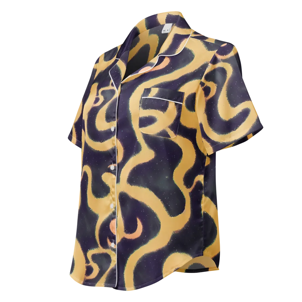 Midnight Ouroboros on Women's Short Sleeve Pajama Top — Left Front