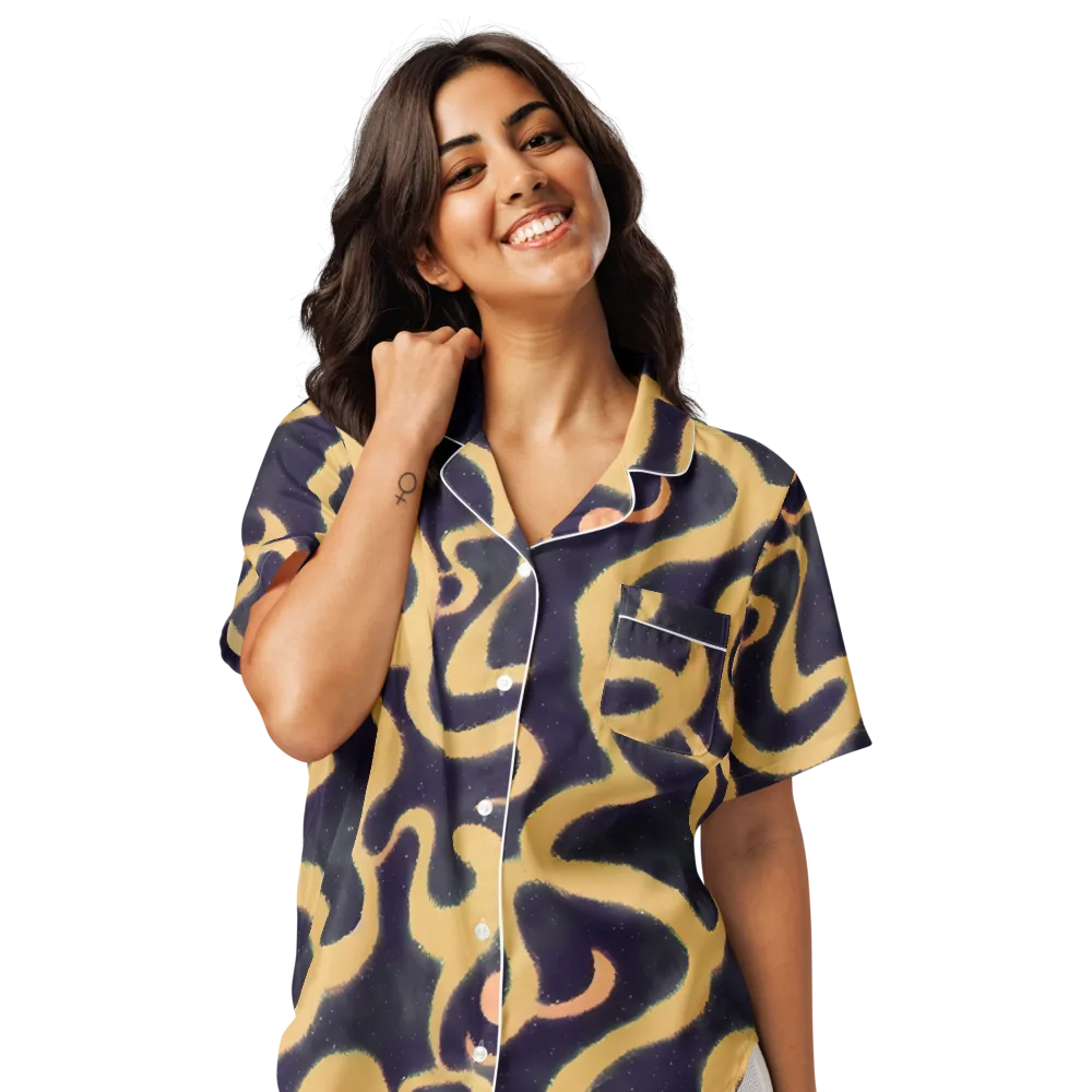 Midnight Ouroboros on Women's Short Sleeve Pajama Top — Front