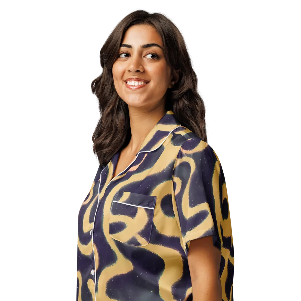Midnight Ouroboros on Women's Short Sleeve Pajama Top — Left Front