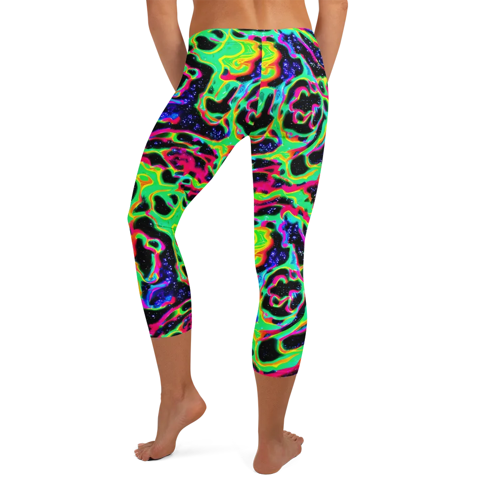 Galactic Ooze on Capri Leggings — Back
