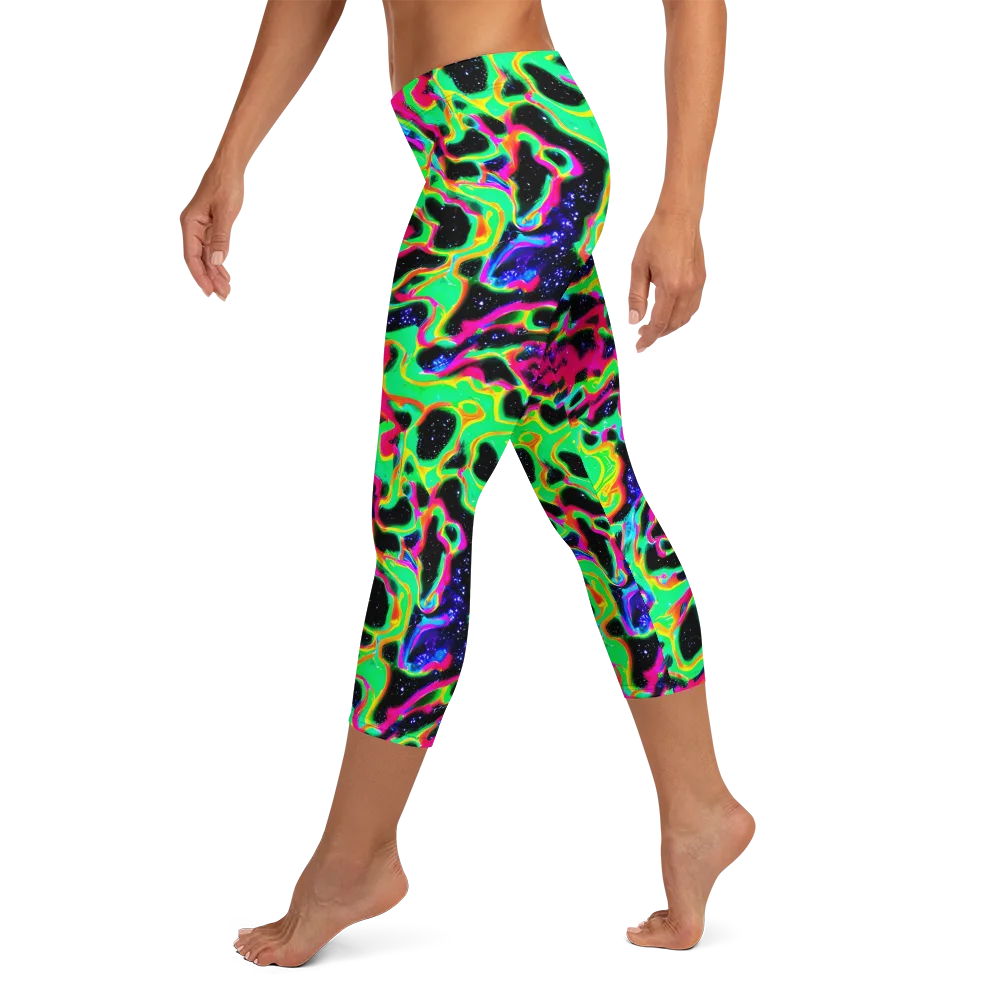 Galactic Ooze on Capri Leggings — Left