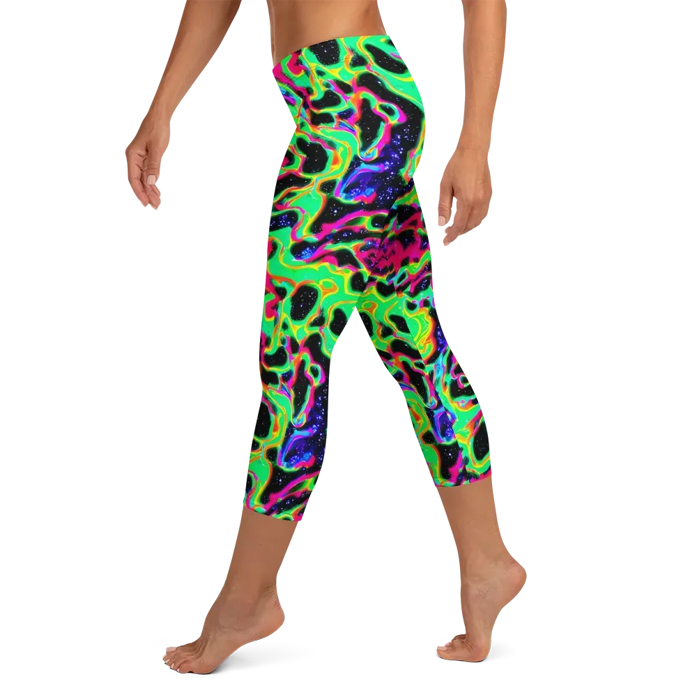 Galactic Ooze on Capri Leggings — Left