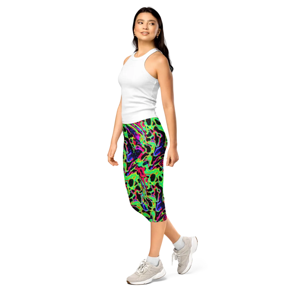 Galactic Ooze on Capri Leggings — Left Front