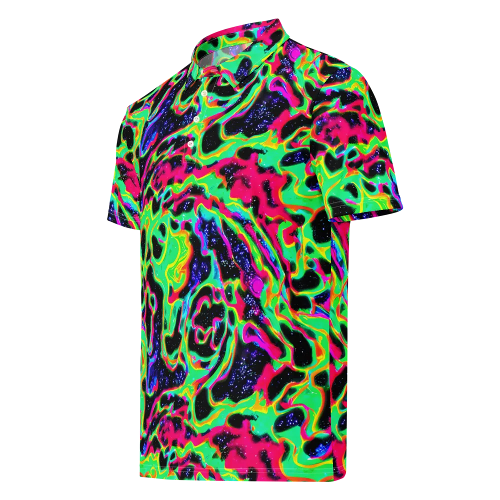 Galactic Ooze on Men's Slim Fit Polo Shirt — Left Front