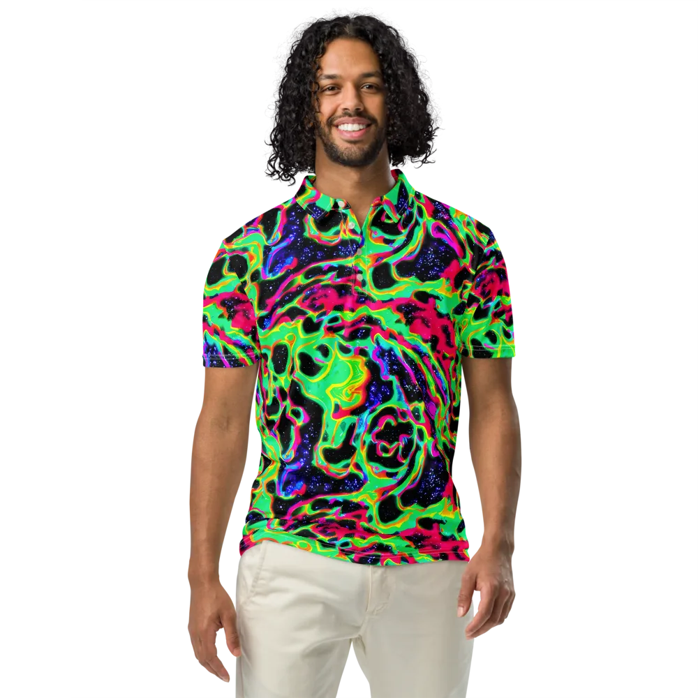 Galactic Ooze on Men's Slim Fit Polo Shirt — Front