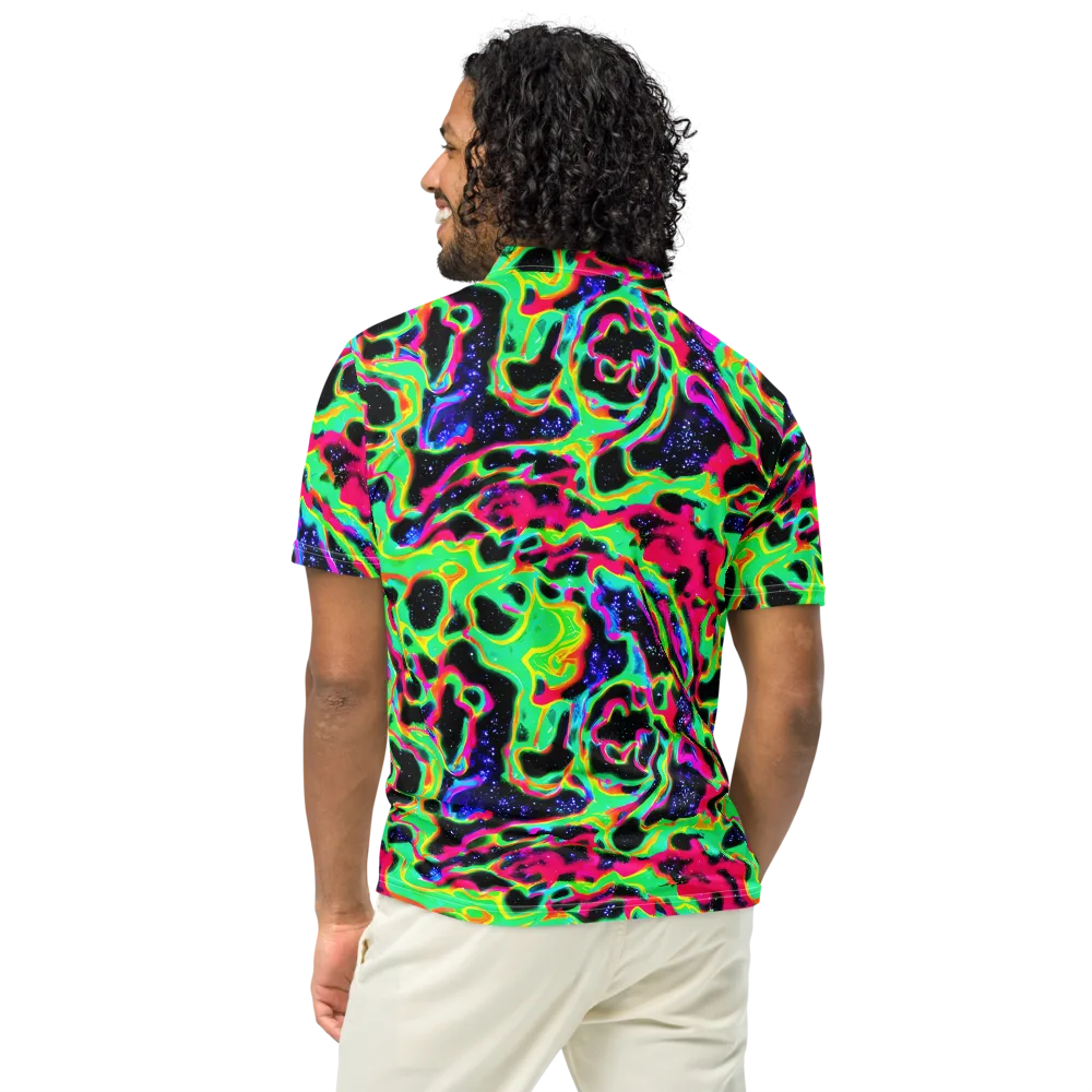 Galactic Ooze on Men's Slim Fit Polo Shirt — Back