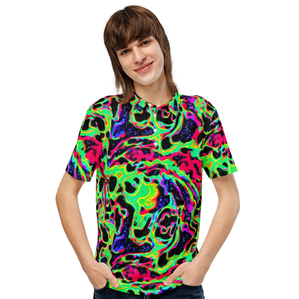 Galactic Ooze on Men's Slim Fit Polo Shirt — Front