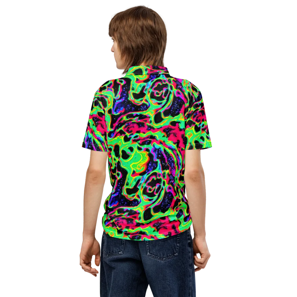 Galactic Ooze on Men's Slim Fit Polo Shirt — Back