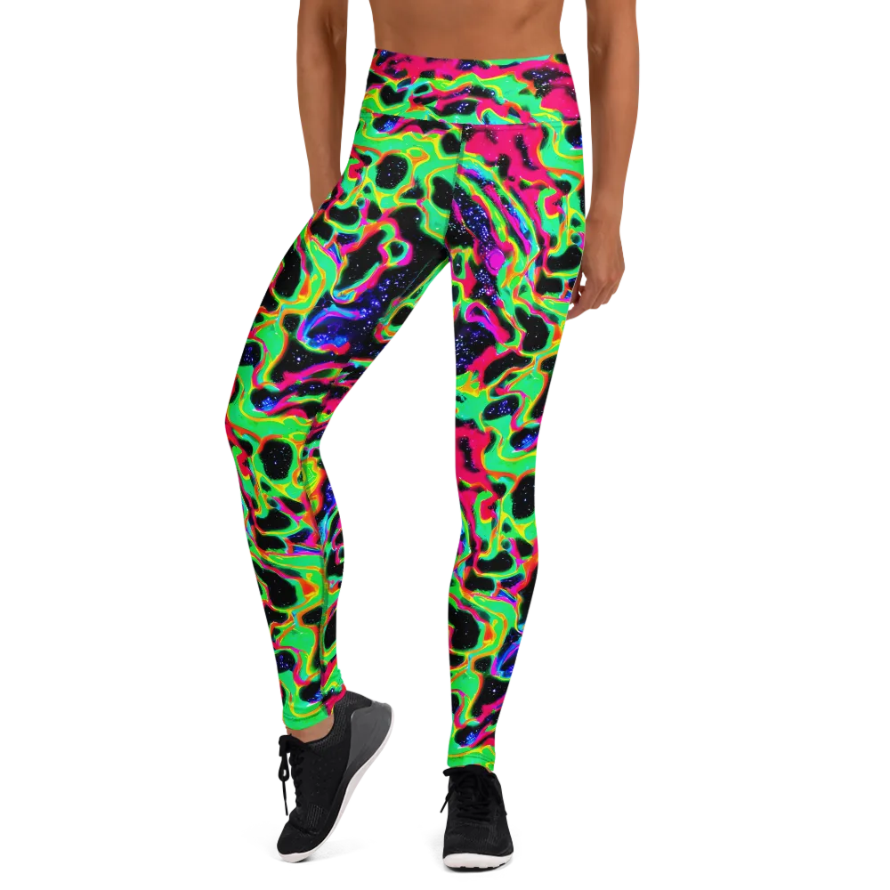 Galactic Ooze on Yoga Leggings — Front