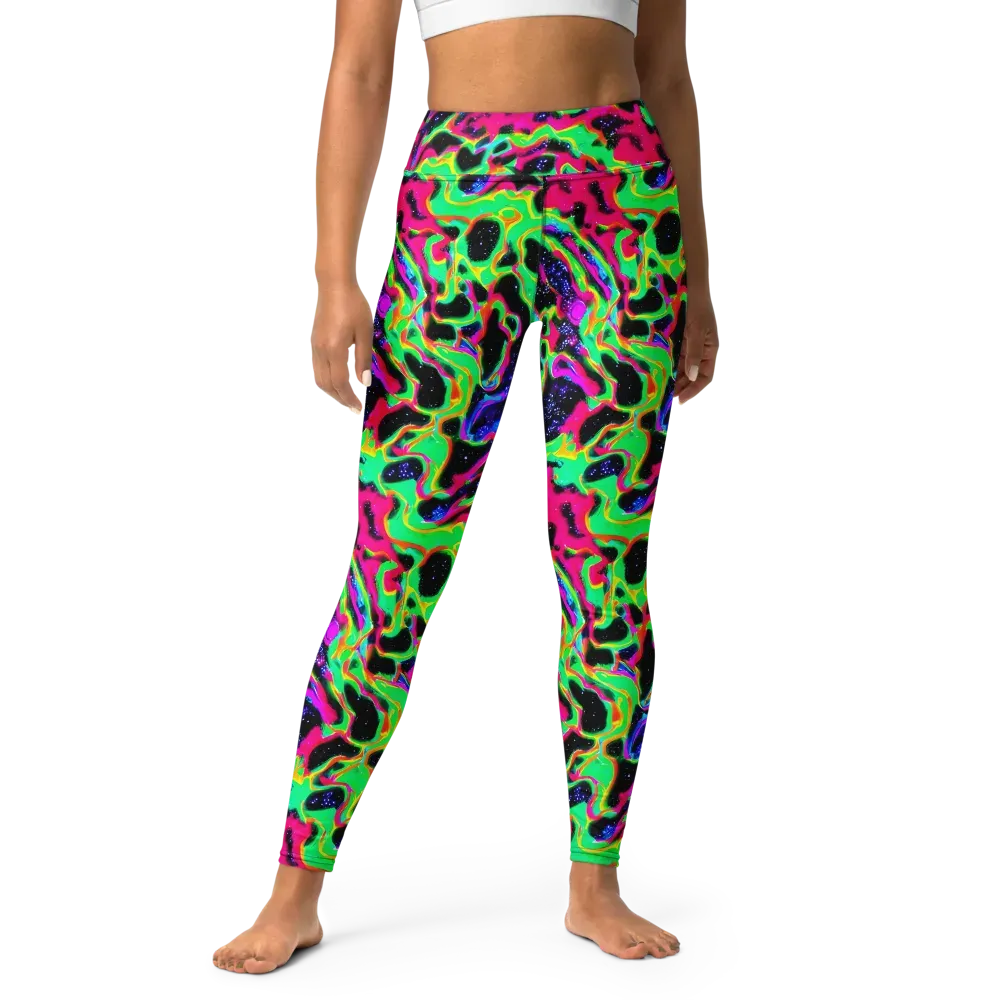 Galactic Ooze on Yoga Leggings — Front