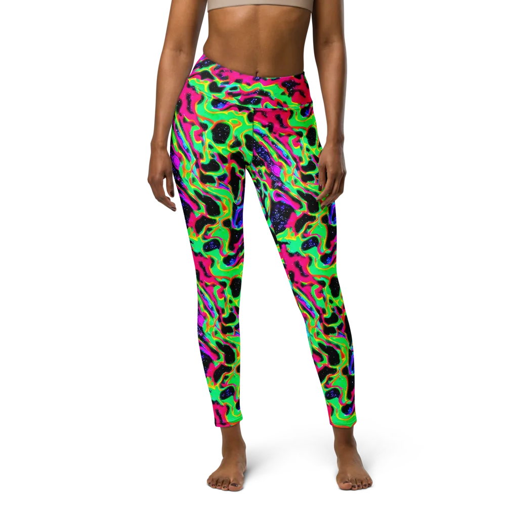 Galactic Ooze on Yoga Leggings — Front