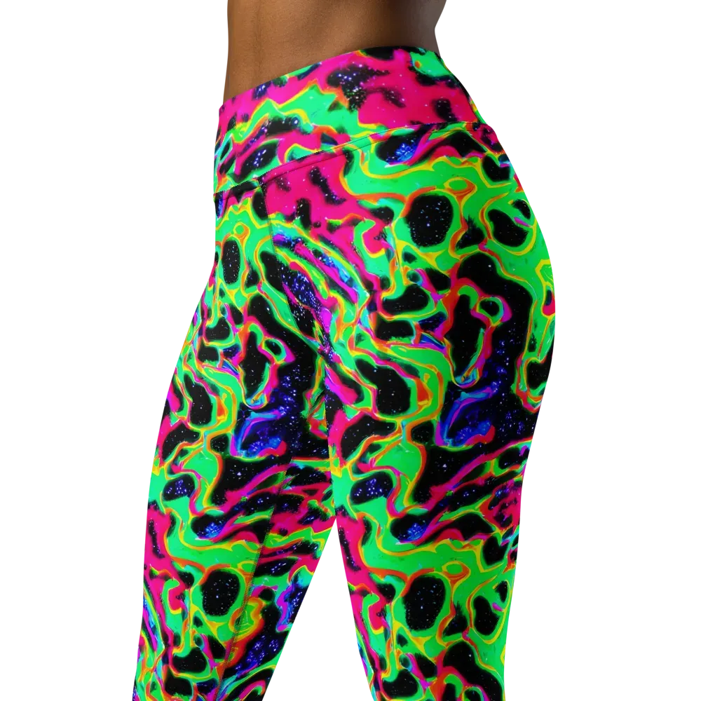 Galactic Ooze on Yoga Leggings — Left Front