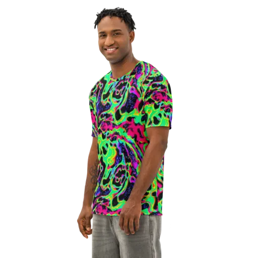 Galactic Ooze on a Men's Cotton Crew Neck T-Shirt
