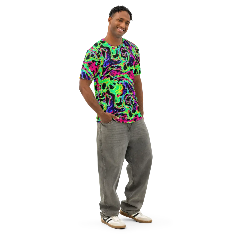 Galactic Ooze on Men's Cotton Crew Neck T-Shirt — Right Front