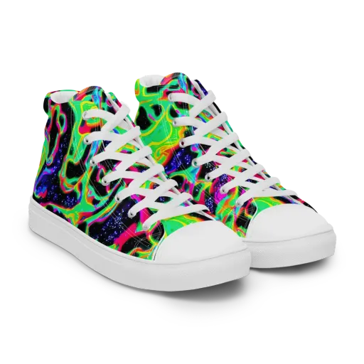 Galactic Ooze on a Men's High Top Canvas Shoes