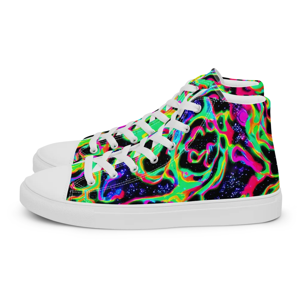 Galactic Ooze on Men's High Top Canvas Shoes — Left