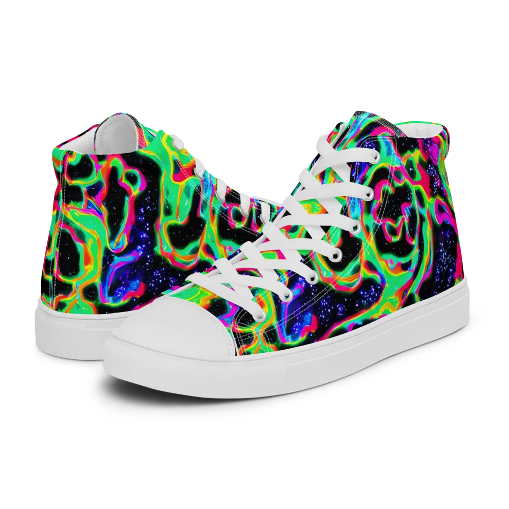 Galactic Ooze on Men's High Top Canvas Shoes — Left