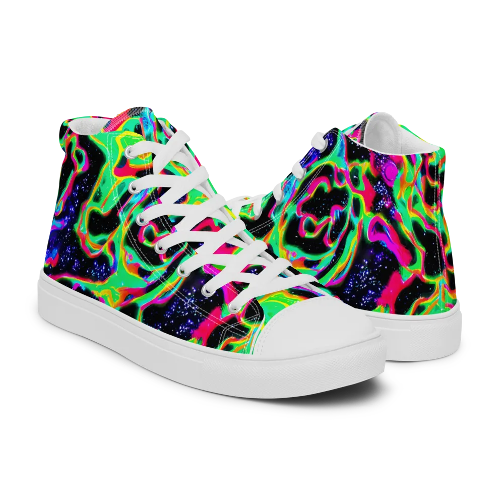 Galactic Ooze on Men's High Top Canvas Shoes — Right