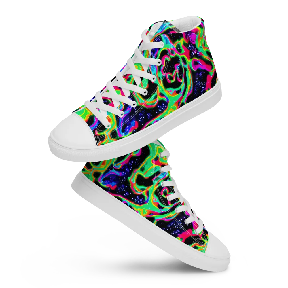 Galactic Ooze on Men's High Top Canvas Shoes — Front