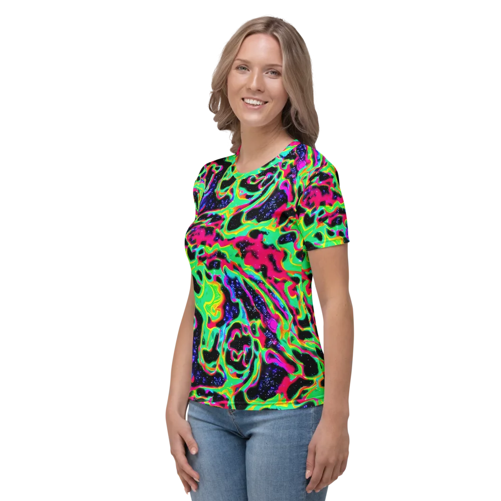 Galactic Ooze on Women's Crew Neck T-Shirt — Left