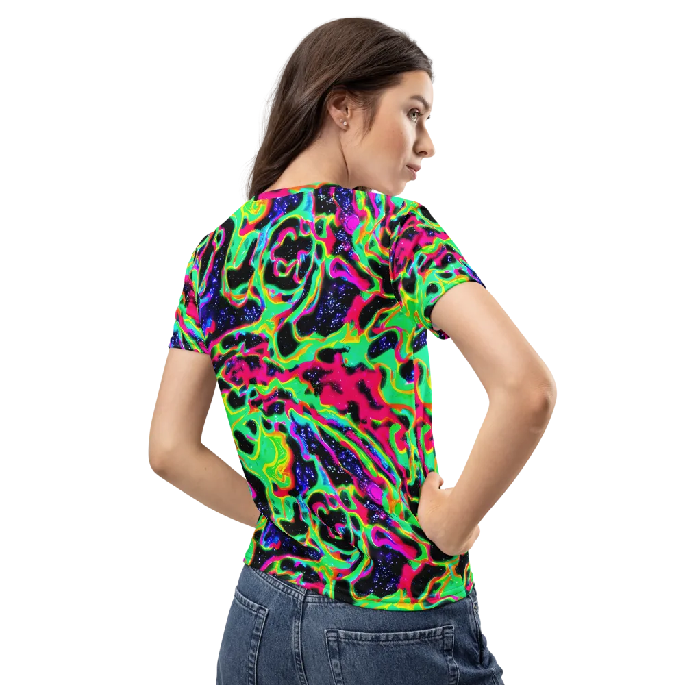 Galactic Ooze on Women's Crew Neck T-Shirt — Back