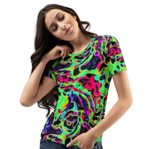 Galactic Ooze on a Women's Crew Neck T-Shirt